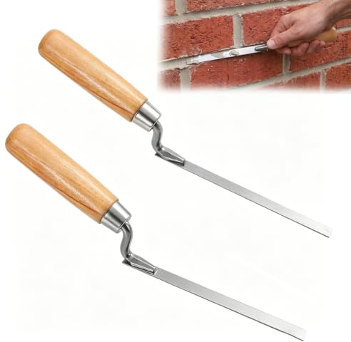 2PCS Pointing Trowel Set, Pointing Tool for Mortar Repair and Gap Filling | 2 sizes: 1 cm and 0.8 cm, made of high-quality stainless steel, durable, rust-resistant, and ergonomically designed