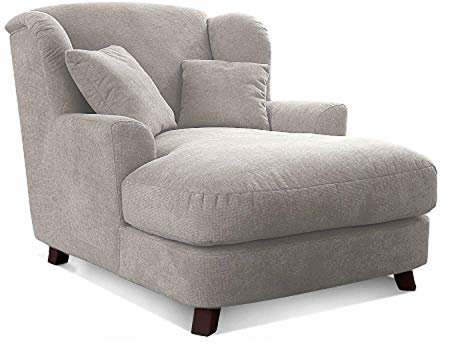 Cavadore XXL-Sessel Assado / Großer Polstersessel mit Holzfüßen und großer Sitzfläche / Inkl. 2 Zierkissen / 109 x 104 x 145 / Webstoff Creme
