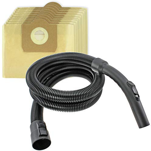 Spares2go Tuyau de 2 m + 10 Sacs pour Karcher Wd3 Wd3p Wet & Dry aspirateurs