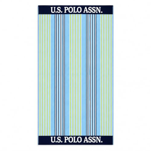 U.S. Polo Assn. Large (40 x 70) Striped Nautical Design Lofty Beach Towel - Perfect for Beach, Pool, Boating, Gym, Camping & Outdoor Yoga and Pilates (Port Stripe)