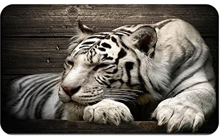 Silent Monsters Tapis de Souris S 24 x 20 cm, Petit Mouse Pad, Tigre Blanc, Tapis de Souris en Tissu, antidérapant, Silencieux, Le Jeu vidéo, Bureau, Home Office, Lavable, Enroulable, découpé Laser