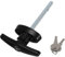 DOITOOL 1PCS Shed Door T-Handle Lock Kit Black Shed Door Locking Handle Shed Door Hardware Kit for for Shed,Gate,Barn Door