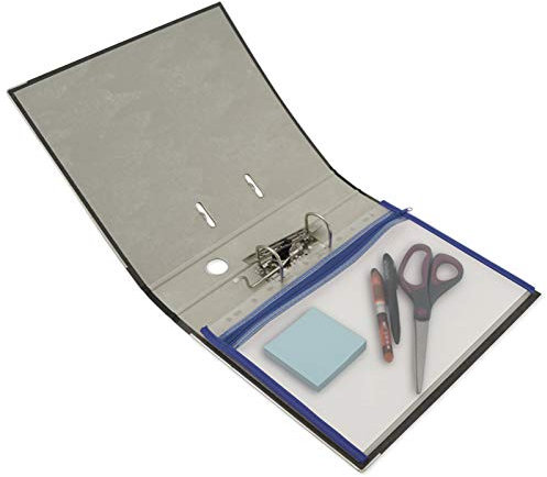 TimeTEX Reißverschluss-Tasche A5 blau zum Abheften - mit eingenähter Einfassung und Reißverschluss - 64326