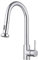 JASSFERRY Pull Out Kitchen Mixer Tap Chrome 360-degree Swivel Spout Pull Down Sprayer Single Handle High Arc Sink Rinse Brass Faucet