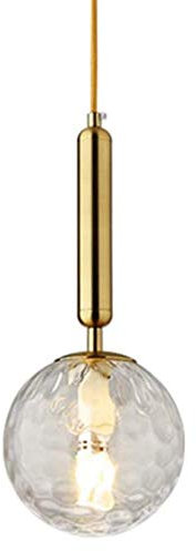 Hobaca E12 Luz ondulada Vaso Moderno Oro nórdico Iluminación colgante Decoración del hogar Lámpara de bola de cristal Iluminación de techo para Sala Comedor Iluminación de isla de cocina