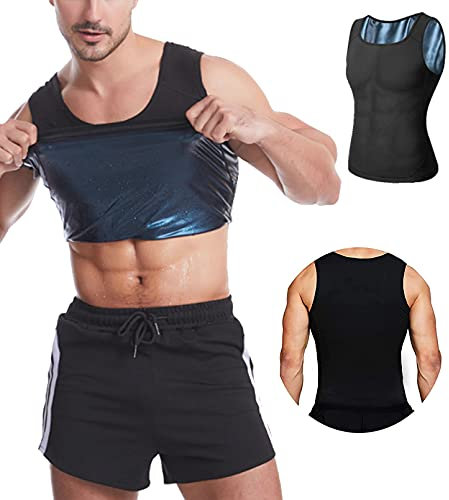 langjiao Schwitz-Top für Herren, Weste, Schlankheitsweste, Fitness, T-Shirt, Sauna-Effekt, Sport, Shaper, Gewichtsverlust, Body Shaper, Sport, Krafttraining