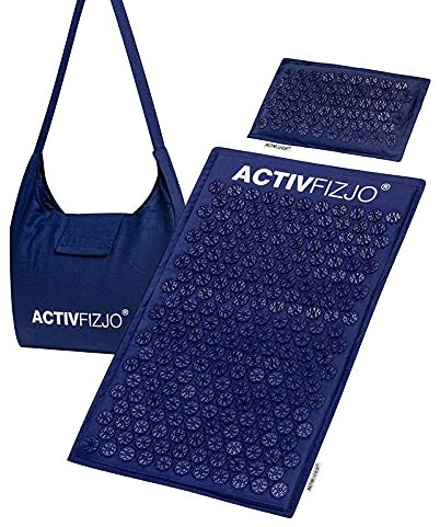ACTIVESHOP Akupressurmatte ACTIVFIZJO Premium Natural Navy Blue MIT Kissen