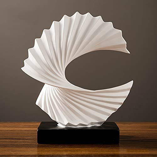 Tauzveok Sculpture Deko weiß, Abstract Kunst Deko Statue, für Dekoration Wohnzimmer, Wohnung, Schlafzimmer, Bücherregal Dekoartikel, Büro Statuen Und Skulpturen, Harz, H 28 cm