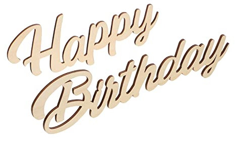 TOYANDONA Happy Birthday Holzschild zum Aufhängen von Buchstaben, Plakette, Geburtstag, Holz, Basteln, unlackiert, für Geburtstagspartys