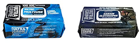 UltraGrime PRO Multiuse Cleaning Wet Wipes - Big Professional Disposable Wipes & Garage XXL Wipes Heavy Duty 80 Thick Big Wipes - Cleaning Wipes Heavy Duty