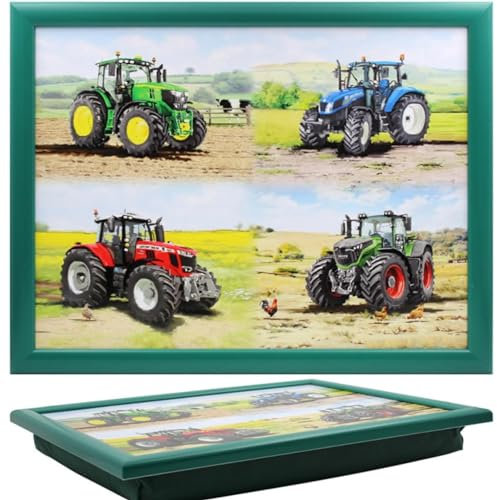 Lesser & Pavey Tractors Laptray | Bean Bag Trays With Padded Cushion | Suitable For Drinks, Food, Breakfast & Laptop | Lovely Designed Lap Tray For Home & Office