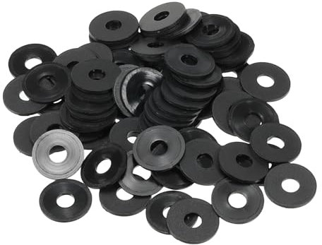 PATIKIL M5 Nylon Plat Rondelle, 100 Paquet 5mm ID 15mm OD 1mm Épais Étanchéité Espaceur Joint Anneau pour Robinet Tuyau Eau Tuyau Fixation Boulon, Noir