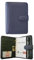 Timeplaner A6 Business neuster Kalender 1Woche 2Seiten echtes Leder dunkelblau 13,5x19,3x4 cm