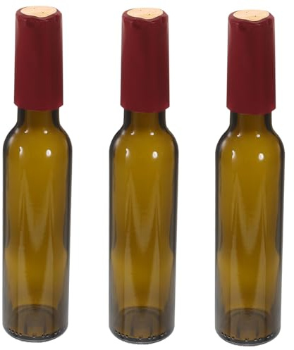 VINTORKY 3pcs Red Wine Bottle Crafts Empty Glass Wine Bottles for Drinks Juice Flower Vase Home Decor