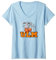 Ulm Basketball Fan Support Schwaben Stadion orange weiss T-Shirt mit V-Ausschnitt