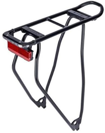 RACKTIME I-Valo Light Fahrradgepäckträger - Aluminium, Integriertes LED-Rücklicht, 20 kg Zuladung, Schwarz