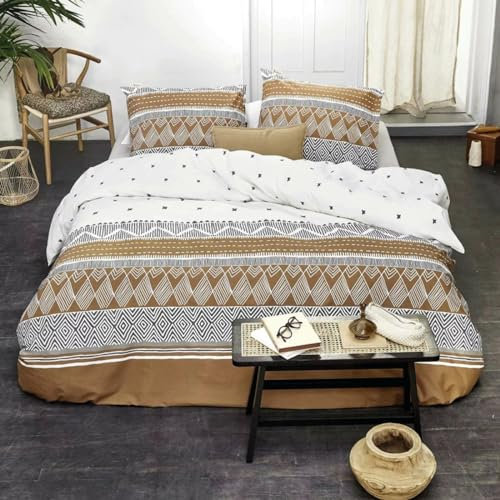 Bestlivings Bettwäsche 2-TLG. Bettbezug Set 135x200cm + 80x80cm - Ikat Dreams - Schlafkomfort Bettgarnitur mit Reißverschluss Baumwolle
