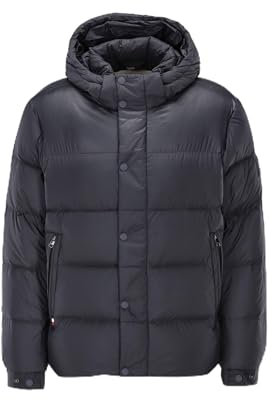 Tommy Hilfiger Herren Pufferjacke Mix Down Hooded Puffer Jacket mit Kapuze, Blau (Desert Sky), XS