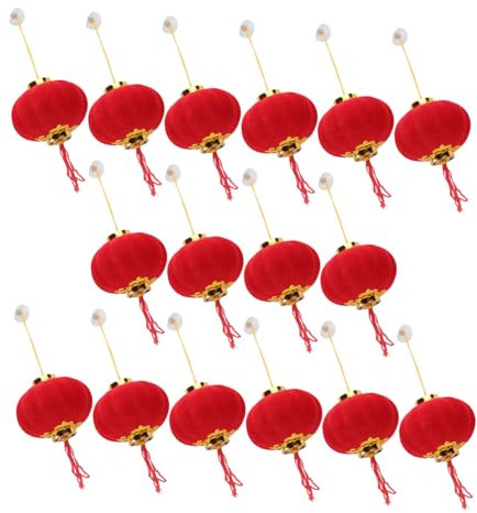 PRETYZOOM 16St frühling Festliche Dekoration Laterne chinesische rote Laternen für Wohnkultur chinesische Laternen hängender Laternenanhänger kleine Laterne Kerze schmücken Ornament