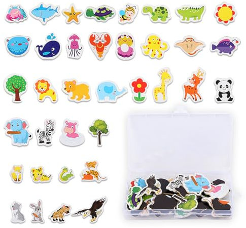 IUDWCG 36 Pcs Kühlschrankmagnete, niedliche Haustier-Kühlschrankmagnete, dekorativer Kühlschrank, magnetisches Spielzeug zum Lernen auf dem Whiteboard im Schulklassenzimmer, Kindergeschenke