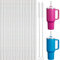 NiHome 12 Glitzer Plastikstrohhalme für Stanley 40oz Tumbler, wiederverwendbar mit 2 Reinigungsbürsten - Langlebiges PETG, BPA-frei, kompatibel mit Stanley 20/30/40 oz(klar)