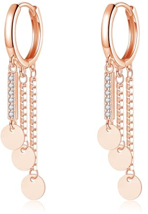 Loutade Silber Ohrringe: Hängend, Creolen, Quaste Baumeln - Rose Gold Dot, Knorpel Schlafen - Damen Frauen