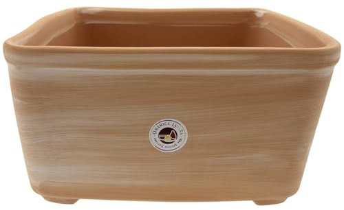 CERÁMICA ESPAÑA | Macetas bonsais | Maceteros para bonsais | Bonsai macetas | Maceta Bonsai Barro Rústico - Modelo J08 | 30x27x16.5 cm