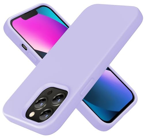 TIIXXE Silicone Case Compatible with iPhone 13 PRO Case Soft Ultra Slim Protective Shockproof Liquid Silicone Phone Case,Anti-Scratch Microfiber Lining, 6.1 lilac purple