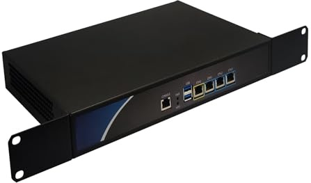 MNBOXCONET 1U Rackmount 13'' PC Firewall Appliance J4125, DDR4 8GB RAM 512GB SSD, Router PC Hardware, 4 x 2.5GbE I-226V/225V LAN, OPNsense, Router, Network, Console