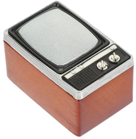 HEMOTON Retro Tv Modell Mini Ornament Miniatur Retro Tv Mini Bildschirm Tv Modell Simuliertes Tv Modell Dekorativer Mini Tv Puppenhaus Szene Requisite Desktop Mini Möbel