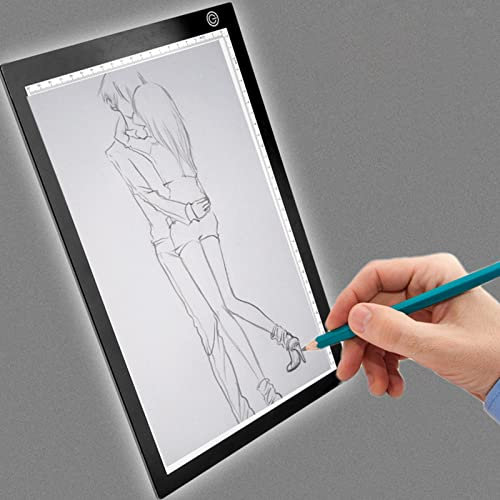 Tablette Lumineuse Dessin, Copie Pad Dessin Table Kit de peinture diamant à LED pour tableau lumineux et la copie, le dessin, les croquis, l'animation-35,5 * 23,5 * 0,4CM (A4-avec échelle)