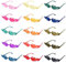 Minnhua 15 Stück Flammen Sonnenbrille Sonnenbrille Flammen Brille Festival Sonnenbrille Rave Lustige Sonnenbrillen Party Sonnenbrillen Hippie Brille Partybrillen Feuer-Sonnenbrillen Bunte Brillen