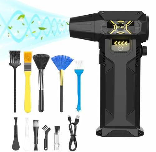 ZEBRAMOL Air Duster Soffiatore Aria Compressa, 130000RPM Aria Compressa Elettrica, Elettrico Rimuovi Polvere Senza Fili, Mini Soffiatore Portatile per la Pulizia del PC, Divano, Tastiera, Auto