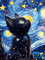 jieyisier Diamond Painting Erwachsene Set,Diamant Painting Bilder,Sternenhimmel Katze Diamond Painting Set für Erwachsene für Anfänger Zuhause Wanddekoration 12x16 Zoll
