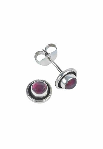 925 Sterling Silber Edelstein Ohrstecker | echtes Silber, verschiedene echte Steine zur Auswahl, handarbeit aus Indien, im Geschenkbeutel