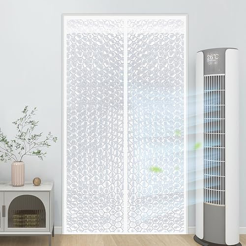Cortina Térmica Magnética Con Aislante Térmico,Cortina de Protección Aislante Cortina Aislamiento Cocina Puerta Per Exterior,Cierre automático,Sin Perforación