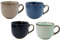 PALUPLUS Set 4 Tazze da Colazione in Porcellana Multicolor con Dettagli color Oro, Capacità 500 ml, Tazze Mug con manico, Lavabili in Lavastoviglie, adatte per Microonde, Thè, Tisane, Latte -631F3,5