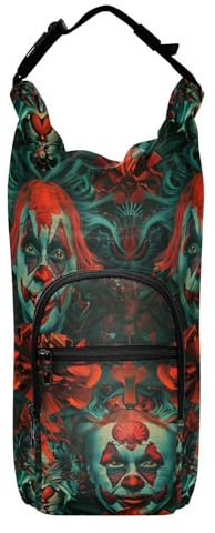 Amooorous Halloween Illusion Clown Flaschenträger mit Flaschen, tragbarer, isolierter Flaschenträger für Wanderwasserflasche, Rucksack, passend für 590 ml, 680 ml, 907 ml, 1134 ml Flaschen