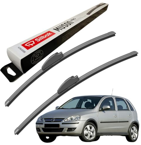 Silbak Windscreen Wipers, for VAUXHALL CORSA (09/2000-09/2006) Wiper Blades, 500mm/450mm