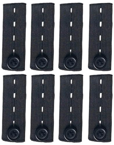 8Pcs Adjustable Waist Extender for Trousers,Elastic Waist Extender,Button Extender for Trousers,Waistband Extender,Adjustable Waist Pack Extension Belt,Elastic Button Extender Pants Waist Extension