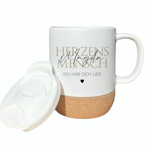 Manufaktur Liebevoll I Herzensmensch Tasse personalisierte Geschenk Tasse Name Spruch Tasse Geburtstagsgeschenk, Dankeschön Geschenk Abschied Freunde, Familie, Kollegin Weihnachten (Herzensmensch)