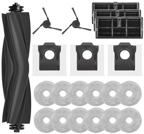 21 Accesorios Compatibles con Dreame X40 Ultra Complete L40 Ultra X40 Master Mova P50 Pro Ultra Recambios Kit con 1 Cepillo Principale, 2 Cepillos Laterales, 3 Filtros, 12 Paños de Fregado, 3 Bolsas