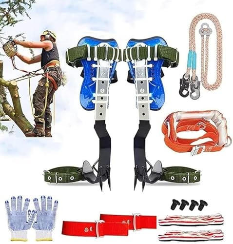MYCGJH Tree Climbing Spike, Tree Climbing Spike Set, 2 Gears, Non-Slip Tree Climbing Equipment, Tree Climbing Tool Equipment with Gaff Guards for Climbers, Wood Picking, Fruit Picking