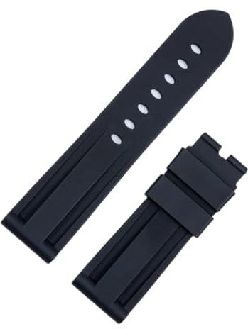 RORFFK 22/24 mm Gummiarmband als Ersatz für das wasserdichte Silikonarmband der Panerai-Serie(Black,20mm)