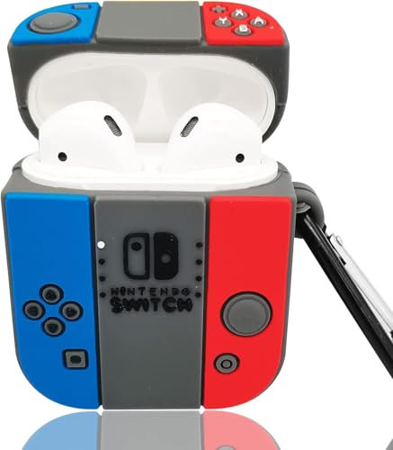 Custodia Protettiva Per Cuffie Bluetooth,Doyomtoy Custodia in Silicone Per Auricolari, Set di Cuffie Wireless, Compatibile con Airpods 1 & 2 Design Simpatico Cartone Animato 3D (Console di Gioco)