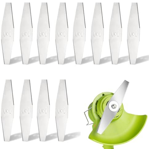 Ominelu 12 Stück Metall-Rasentrimmer-Ersatzklinge Rasentrimmer Zubehör Metallmesser für Rasentrimmer Ersatzklinge Metall Klinge-Rasentrimmer Ersatzklingen Elektrische Rasentrimmer Ersatzklinge Zubehör