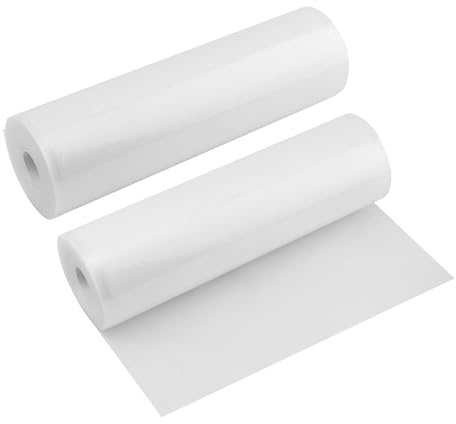 NAMYEUT 2 Rolle Vakuumierbeutel Vakuumierrollen 28cm x 15m, 150µm Extra dicke Vakuumbeutel, Universelle Lebensmitte Vakuumierfolienrolle für alle Vakuumierer