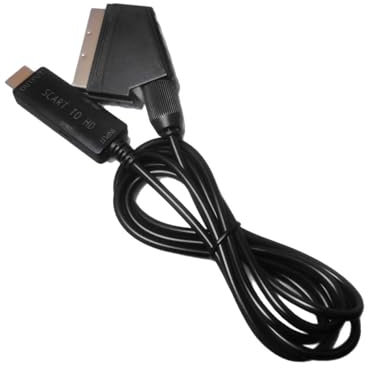 VIVIWI Cavo adattatore convertitore da maschio a maschio da SCART a HDTV, 1,80 m, per lettori HDTV e altro, nero