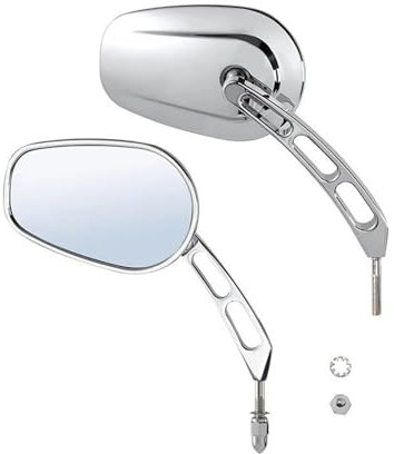 NPNGLCKCVF Motorrad Seitenspiegel Für Harley Für Straße Für König Für Touring XL883 Für Sportster 1200 Für Fatboy Für Dyna Für Chopper Motorrad 8MM Rückspiegel Motorradspiegel(Chrom)