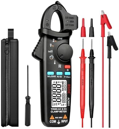 TIEOAXFT Digital Clamp Meter 1mA High-Precision Ammeter Pliers True RMS DC AC Current Car Repair Electrical Temp Tester Multimeter(ACM92-DC AC)